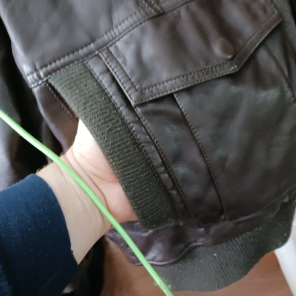 Faux leather coat jacket Levi's sherpa dark brown for men - Picture 3 of 10